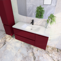 Тумба с раковиной Caprigo Forte 120 R подвесная, бордовая