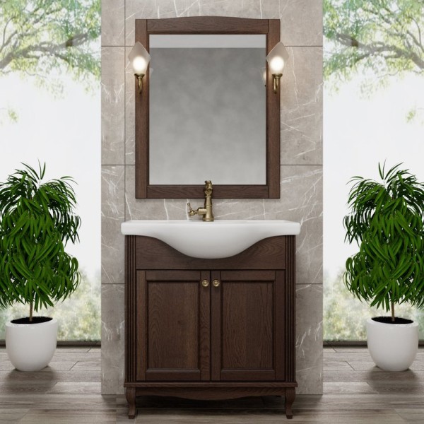 Мебель для ванной комнаты ValenHouse Эллина 80 кальяри, 2 дверцы, ручки бронза