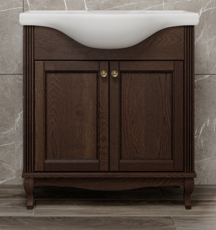 Мебель для ванной комнаты ValenHouse Эллина 80 кальяри, 2 дверцы, ручки бронза