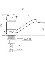 Смеситель для кухни РМС SL55 SL55-004F-15 хром