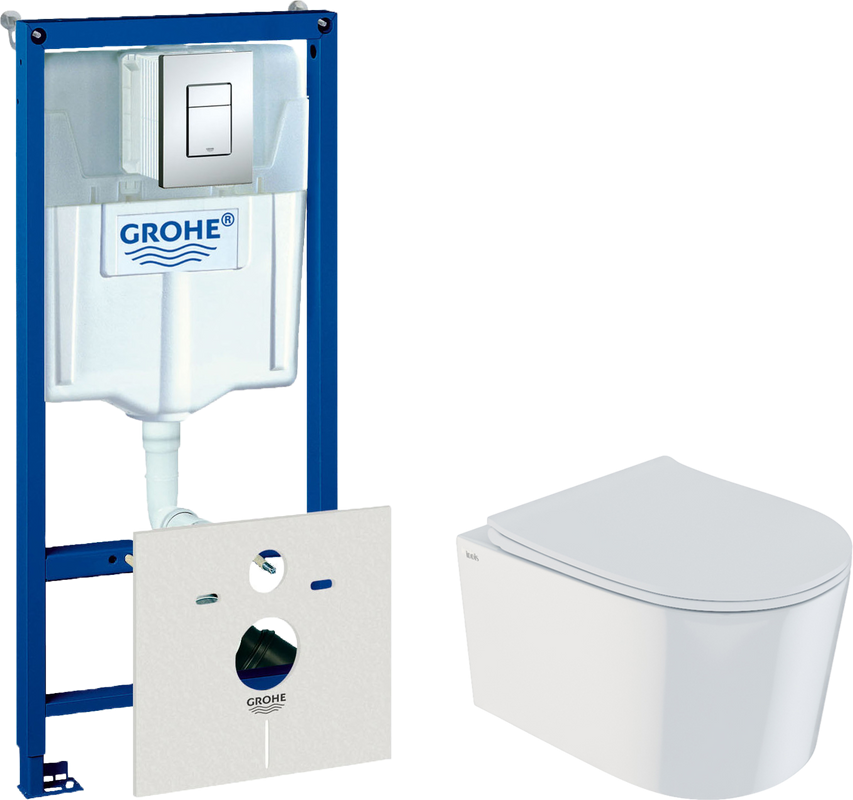 Комплект Унитаз подвесной IDDIS Stone STORDSEi25 + Инсталляция Grohe Rapid SL 38772001 3 в 1 с кнопкой смыва + Шумоизоляция 37131000