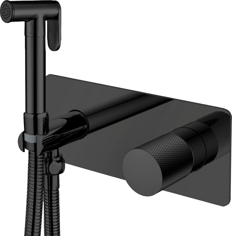 Гигиенический душ Boheme Stick 127-BB.2 со смесителем, С ВНУТРЕННЕЙ ЧАСТЬЮ, black, touch black
