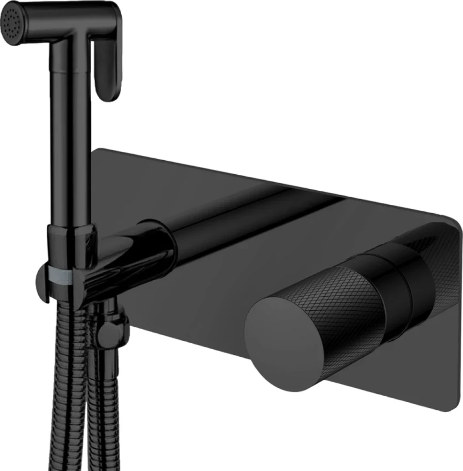 Гигиенический душ Boheme Stick 127-BB.2 со смесителем, С ВНУТРЕННЕЙ ЧАСТЬЮ, black, touch black