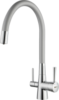 Смеситель для кухни Lemark Comfort LM3075C-Silver с гибким изливом, хром, серебристый