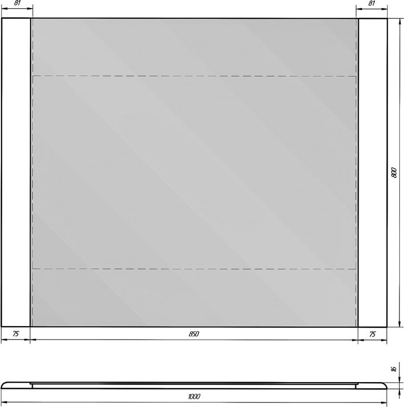 Зеркало Dreja Uni 105 белое