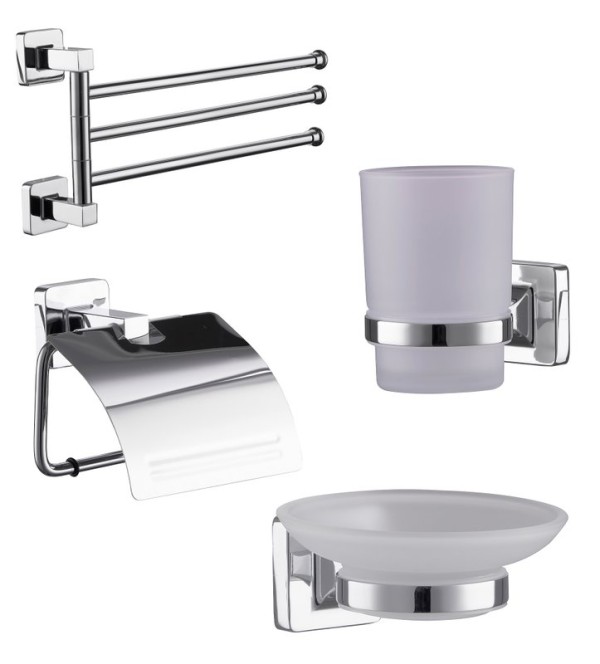 Набор Мыльница Fashun A26 A2602 + Стакан A2606 + Держатель A2603 + Полотенцедержатель A2613