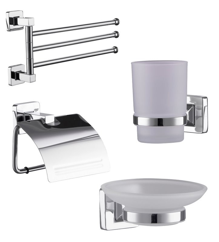 Набор Мыльница Fashun A26 A2602 + Стакан A2606 + Держатель A2603 + Полотенцедержатель A2613