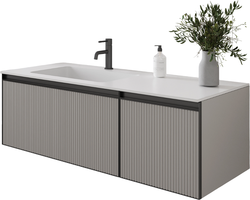 Тумба под раковину без столешницы Armadi Art Quatro 2 120 luna fuga, профиль anthracite