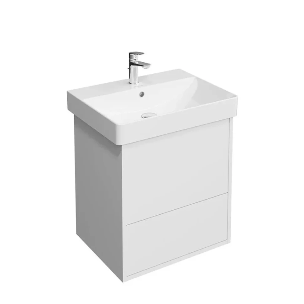 Тумба под раковину без столешницы KERAMA MARAZZI Pro 55 подвесная, 2 ящика, матовая белая