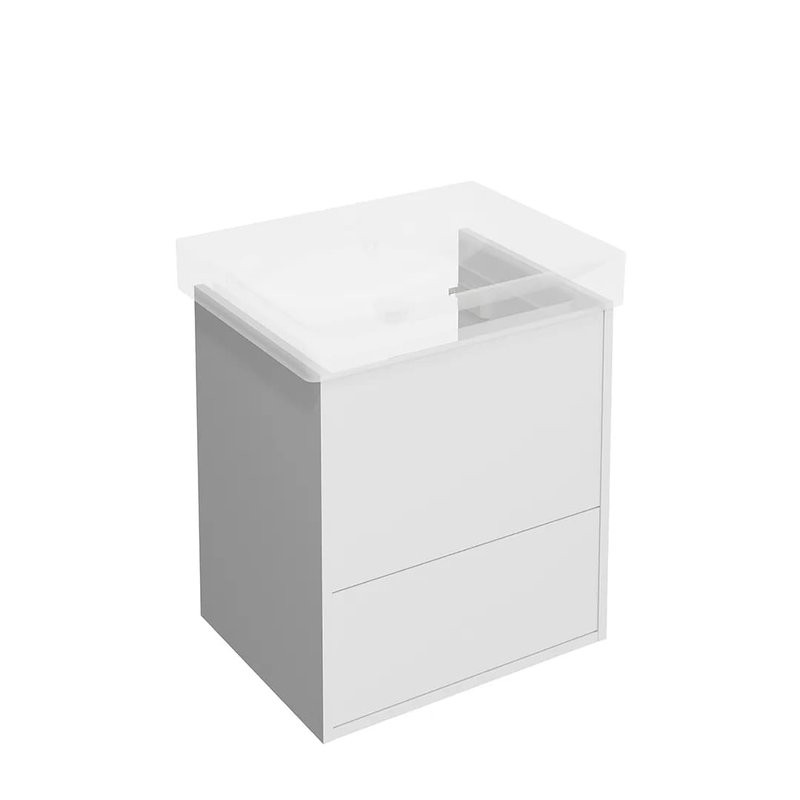 Тумба под раковину без столешницы KERAMA MARAZZI Pro 55 подвесная, 2 ящика, матовая белая