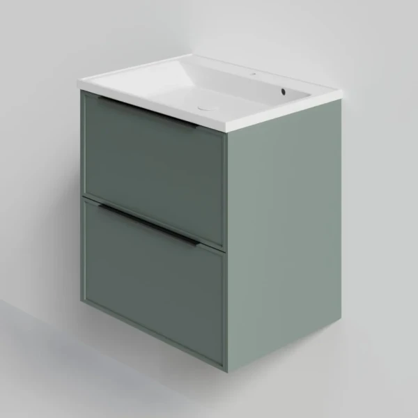 Тумба под раковину La Fenice SIMPLA Grigio TWIN серо-зелёная 80 см