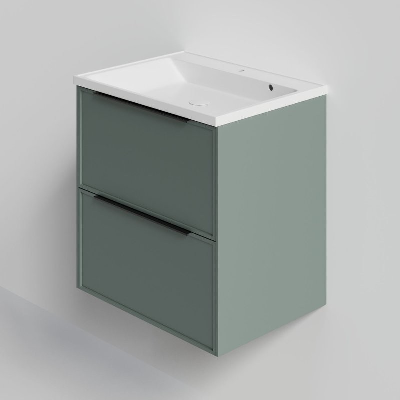 Тумба под раковину La Fenice SIMPLA Grigio TWIN серо-зелёная 80 см