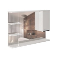 Шкаф с зеркалом в ванную MIXLINE 100х19х69,2 Белый ПВХ, 540872