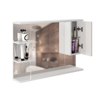 Шкаф с зеркалом в ванную MIXLINE 100х19х69,2 Белый ПВХ, 540872