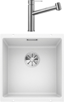 Комплект Мойка Blanco Subline 400-U белая + Смеситель Ambis-S 523119