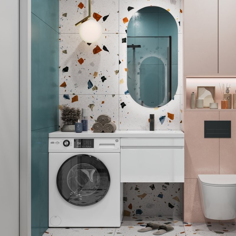 Тумба под раковину без столешницы Vigo Urban 60 1 ящик, под стиральную машину, белая