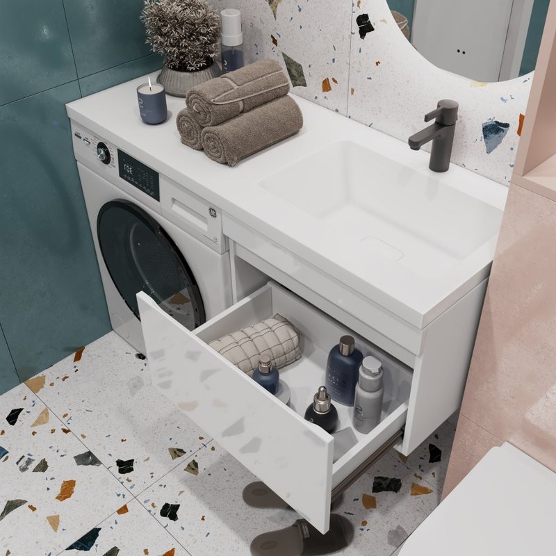 Тумба под раковину без столешницы Vigo Urban 60 1 ящик, под стиральную машину, белая