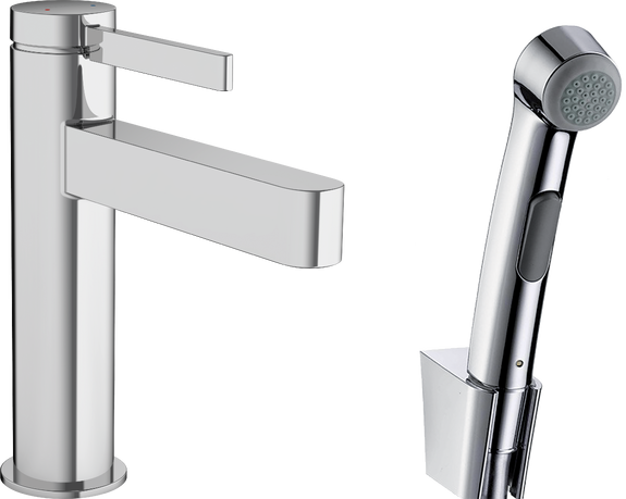 Смеситель для раковины Hansgrohe Finoris 110 76210000 с гигиеническим душем, хром