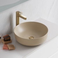 Накладная раковина BelBagno BB1315-H316 бежевая матовая