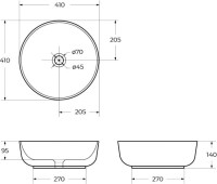 Накладная раковина BelBagno BB1315-H316 бежевая матовая