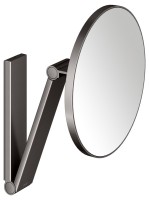 Косметическое зеркало Keuco iLook Move 17612 настенное, с увеличением, шлифованный черный титан