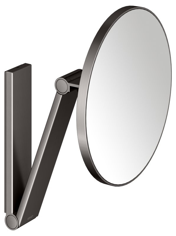 Косметическое зеркало Keuco iLook Move 17612 настенное, с увеличением, шлифованный черный титан