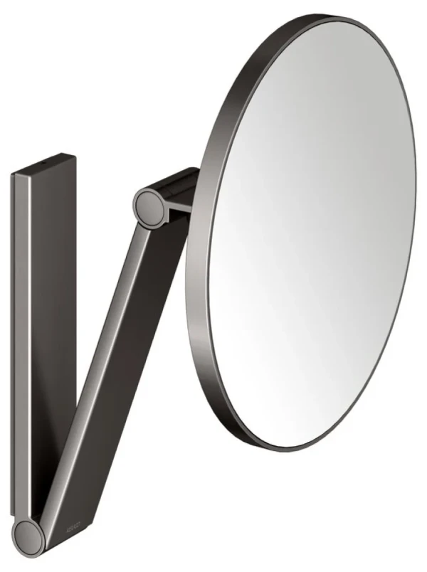 Косметическое зеркало Keuco iLook Move 17612 настенное, с увеличением, шлифованный черный титан