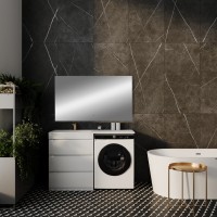 Мебель для ванной комнаты Style Line Даллас 130 L Люкс Plus напольная, белая, 3 ящика, зеркало DIWO Элиста