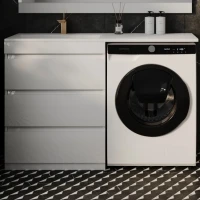 Мебель для ванной комнаты Style Line Даллас 130 L Люкс Plus напольная, белая, 3 ящика, зеркало DIWO Элиста