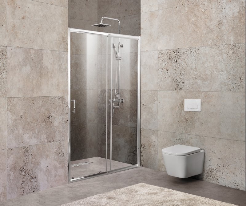 Душевая дверь в нишу BelBagno Unique BF-1-100/115-P-Cr стекло punto