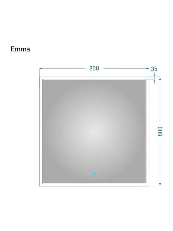 Зеркало Alavann Emma 80x80 с подсветкой