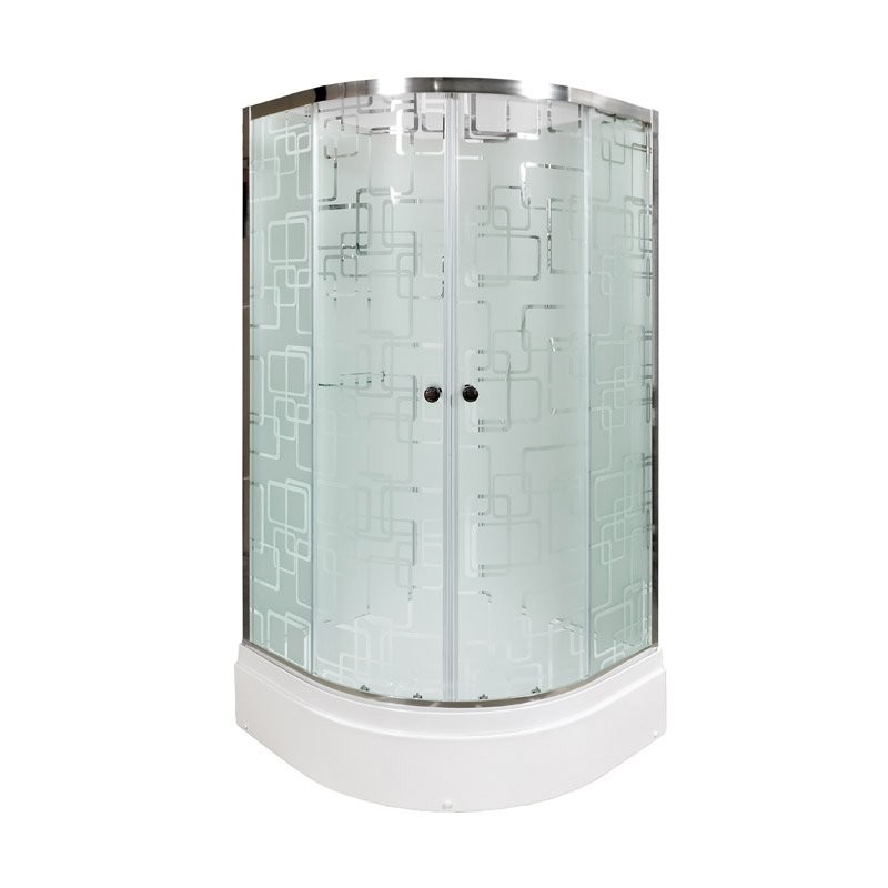 Душевая кабина DTO D EM2780N профиль хром, стекло матовое с узором