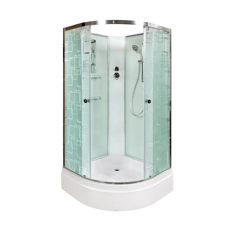 Душевая кабина DTO D EM2780N профиль хром, стекло матовое с узором