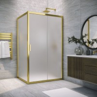 Душевой уголок Vegas Glass ZP+ZPV Tur Novo h1900 140*70 09 10 профиль золото, стекло сатин
