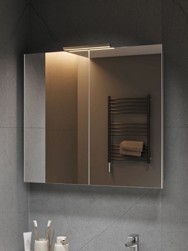 Зеркало-шкаф Alavann Cosmetic трюмо 90x80 с приближением, глянцевый белый