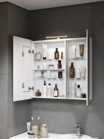 Зеркало-шкаф Alavann Cosmetic трюмо 90x80 с приближением, глянцевый белый