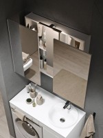 Зеркало-шкаф Alavann Cosmetic трюмо 90x80 с приближением, глянцевый белый