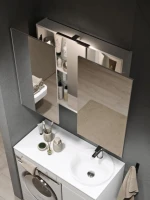 Зеркало-шкаф Alavann Cosmetic трюмо 90x80 с приближением, глянцевый белый