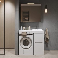 Зеркало-шкаф Alavann Cosmetic трюмо 90x80 с приближением, глянцевый белый