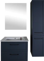 Тумба с раковиной ASB-Mebel Белмонти 75 ясень браш, софт синий