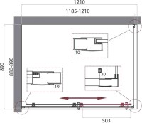 Душевой уголок BelBagno Uno 195 AH 1 120/90 P Cr профиль хром, стекло punto