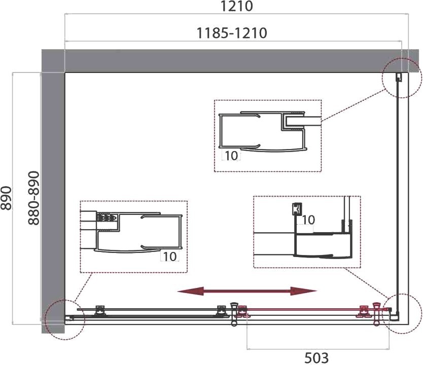 Душевой уголок BelBagno Uno 195 AH 1 120/90 P Cr профиль хром, стекло punto