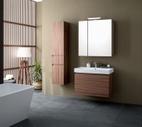 Шкаф пенал для ванной Aquanet Нью-Йорк 35 L орех