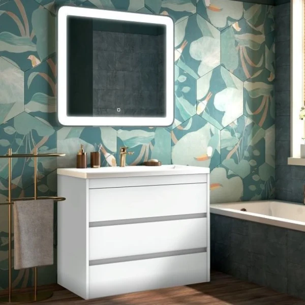 Мебель для ванной комнаты Art&Max Family 100, напольная, Bianco Lucido