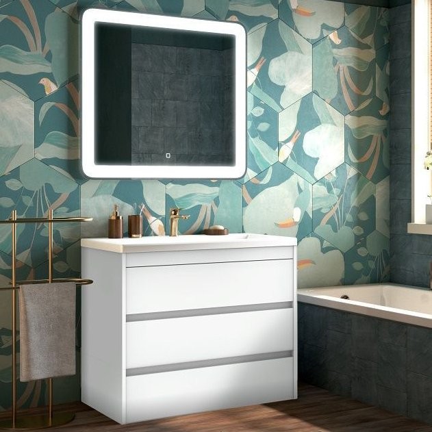 Мебель для ванной комнаты Art&Max Family 100, напольная, Bianco Lucido