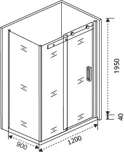 Душевой уголок Good Door Galaxy WTW+SP-C-В 120x90, профиль черный + очиститель для стекол