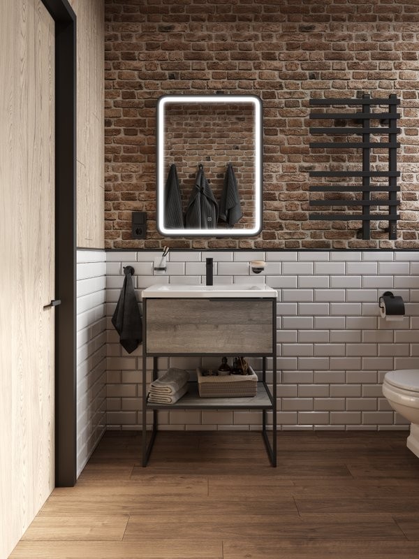 Мебель для ванной комнаты STWORKI Брамминг 65 напольная, дуб шерман серый