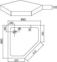 Поддон для душа Agger A03 090TCR/T 90х90