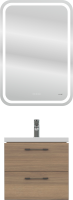 Мебель для ванной комнаты Cersanit Lara 50, раковина Como 50, зеркало LED 051 pro 55, с микрофоном и динамиками