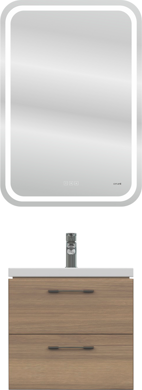 Мебель для ванной комнаты Cersanit Lara 50, раковина Como 50, зеркало LED 051 pro 55, с микрофоном и динамиками
